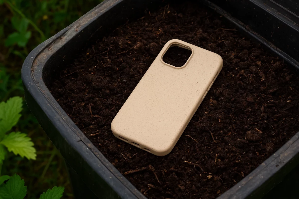 Biodegradable phone cases for iPhone and Android made from plant-based materials