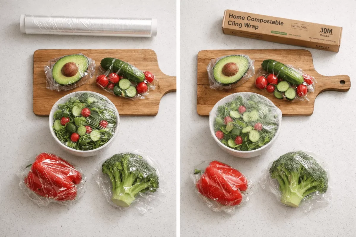 Compostable Cling Film vs Supermarket Plastic Wrap