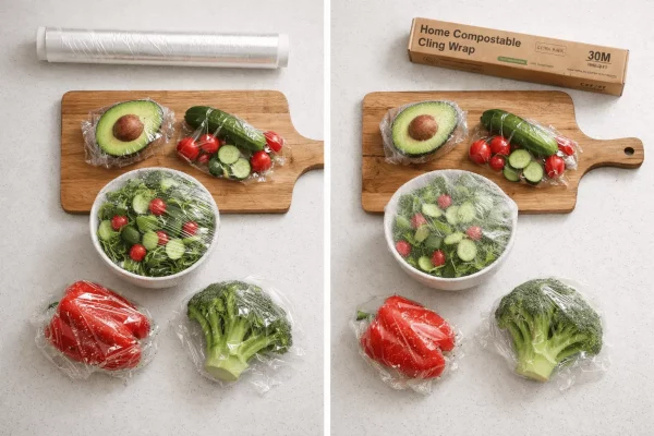 Compostable Cling Film vs Supermarket Plastic Wrap